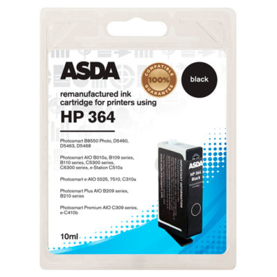 ASDA HP364 black ink cartridge - British product