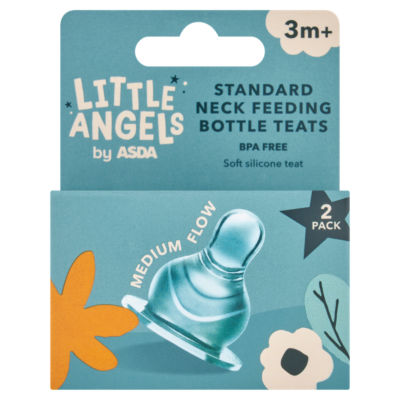 Little Angels 2 Standard Neck Bottle Teats Medium Flow 3m+