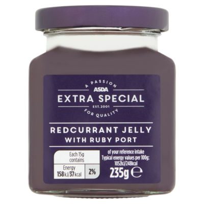 ASDA redcurrant jelly with ruby port 235g - British product