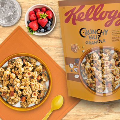 Kellogg's Crunchy Nut Caramelised Hazelnut Granola 380g - British product