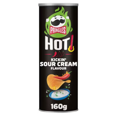 Pringles sharing crisps hot sour cream flavour 160g, imported from the UK