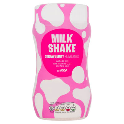 ASDA strawberry flavour milk shake mix powder 300g - British product