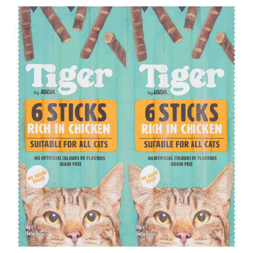 Tiger by ASDA 6 Sticks Rich In Chicken 6x5g GOODS ASDA   