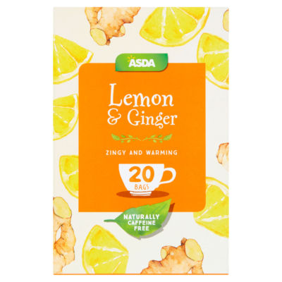 ASDA Lemon & Ginger Infusion Tea Bags 40g - British product