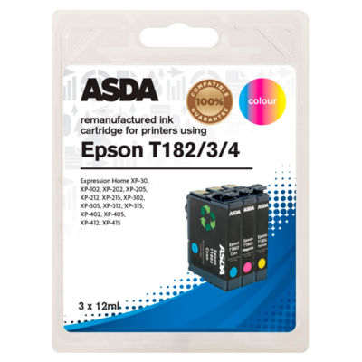 ASDA Epson T18 CMY ink cartridge multi pack - British product