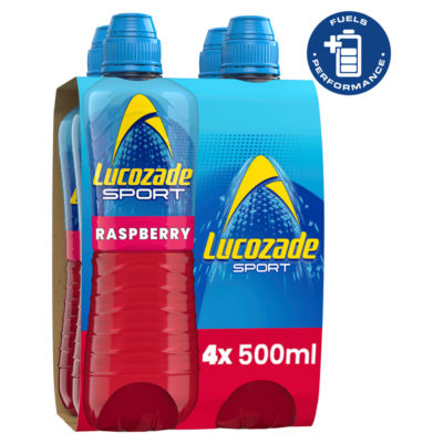 Lucozade raspberry sports drink 4 x 500ml, UK version