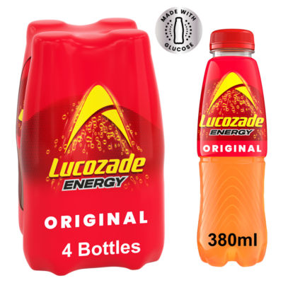Lucozade Original energy drink 4x380ml, UK version