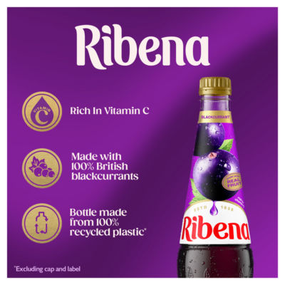 Ribena Blackcurrant Squash 1.5L, imported from the UK