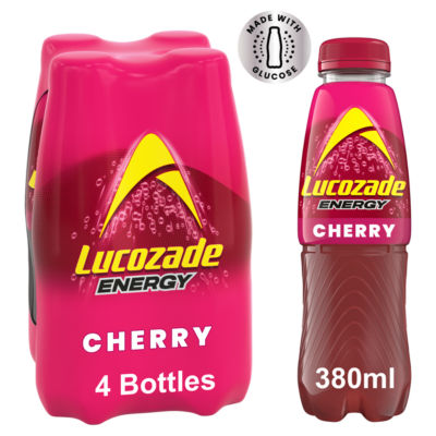 Lucozade Energy Wild Cherry Drink 4x380ml, UK version
