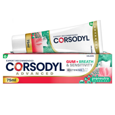 Corsodyl Gum+ Breath & Sensitivity Whitening Toothpaste 75ml - British product