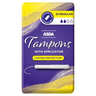 ASDA Regular Tampons with Applicator 20 Pack