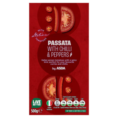 ASDA passata with chilli and peppers 500g - British product