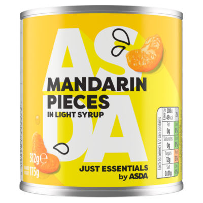 Just Essentials Mandarin Pieces in Light Syrup - British Fruit 312g
