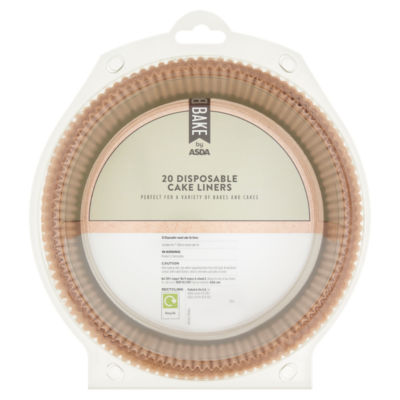 BAKE by ASDA 20 Disposable Cake Liners for 7 Round Cake Tin