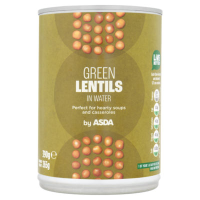 ASDA Green Lentils in Water Canned Lentils 390g