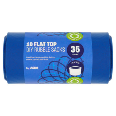ASDA flat top rubble sacks 35 litres - British product