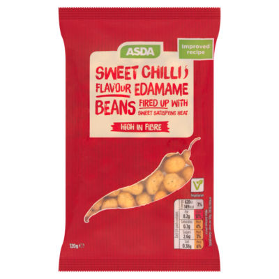 ASDA sweet chilli flavour edamame beans 120g - British product