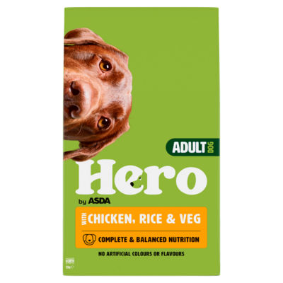 Hero adult dog food with chicken rice 12kg, UK version