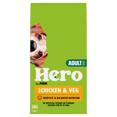 Hero by ASDA small dog chicken and veg dry adult dog food 2.5kg, UK version