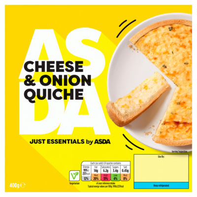 ASDA cheese and onion quiche 400g, UK version