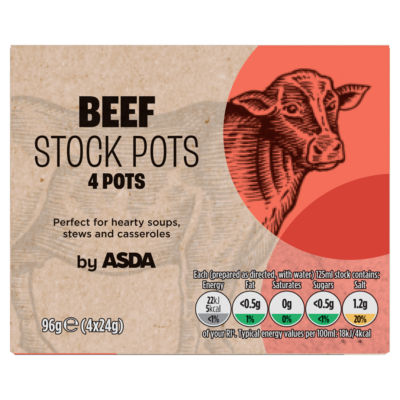 ASDA beef stock pots 4 x 24g (96g) - British product