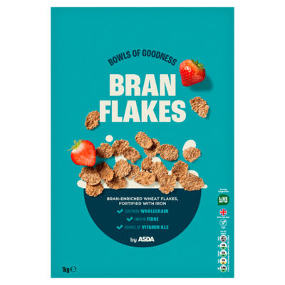 Asda bran flakes cereal 1kg - British product