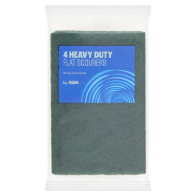 ASDA heavy duty flat scourers 4 pack - British product