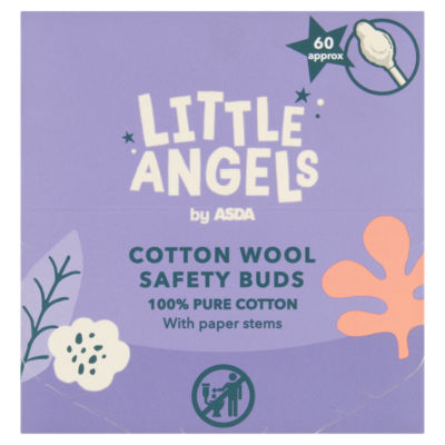 ASDA Little Angels Cotton Wool Safety Buds 60