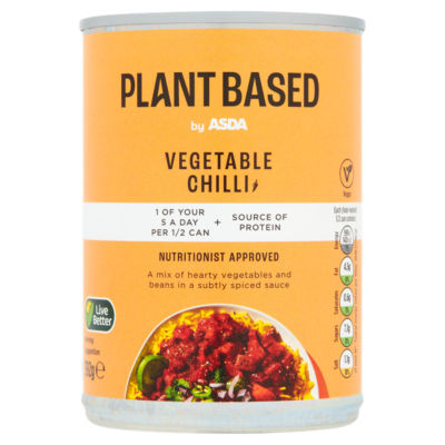 ASDA Plant Based Vegetable Chilli 392g - British product