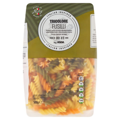 ASDA Tricolore Fusilli Dried Pasta 500g