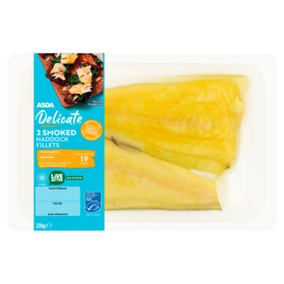 ASDA delicate smoked haddock fillets 220g - British product