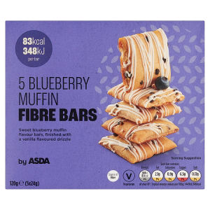 ASDA Blueberry Muffin Fibre Bars Vanilla Drizzle 120g