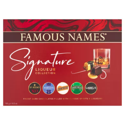 Famous Names chocolate liqueurs box 185g - British product