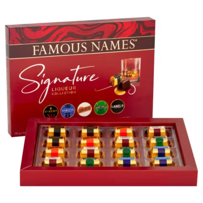 Famous Names chocolate liqueurs box 185g - British product
