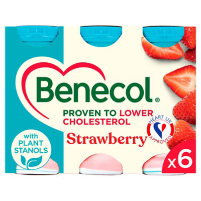 Benecol strawberry yogurt drink 6 x 67.5g - British product