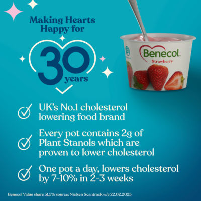 Benecol Strawberry Yogurt Lactose Free 4 x 115g - British product