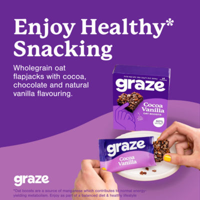 Graze Cocoa Vanilla Flapjack 4x30g - British product