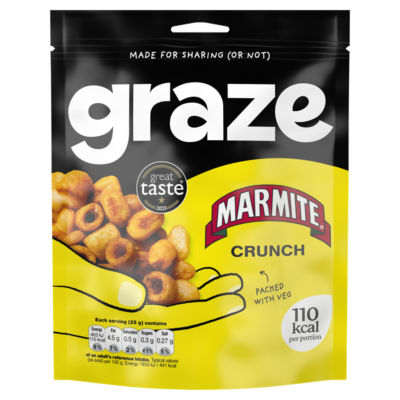 Graze Marmite Crunch savory corn snack 100g pack , UK version