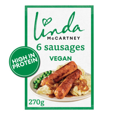 Linda McCartney vegan sausages 270g pack, UK version