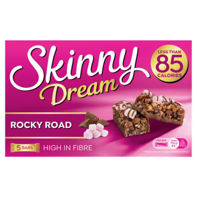 Skinny Dream Rocky Road Cereal Bars with Raspberries and Marshmallows 5 x 20g