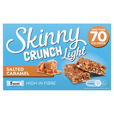 Skinny salted caramel cereal bars 5 x 19g (British brand)