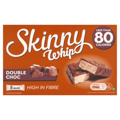 Skinny Whip double choc snack bars 5 x 20g multipack (British brand)