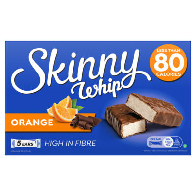 Skinny Whip chocolate flavoured bars orange 5x20g (British brand)