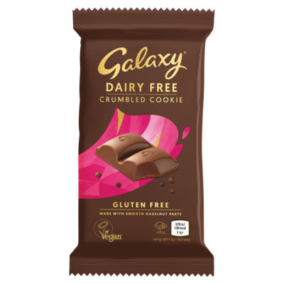 Galaxy Dairy Free Vegan Crumbled Cookie Chocolate Bar 100g