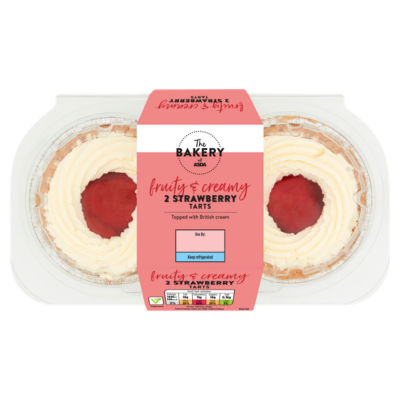 The Bakery at Asda 2 strawberry mini tarts (British brand)