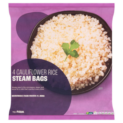 ASDA Cauliflower Rice steam bags 800g pack - British product