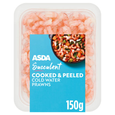 ASDA cold water cooked peeled prawns 150g - British product