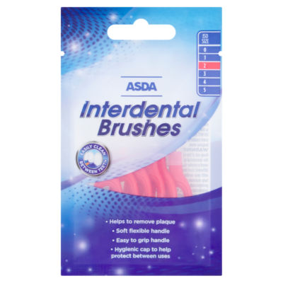 ASDA Interdental Brushes Size 2 6 Brushes Dental Care