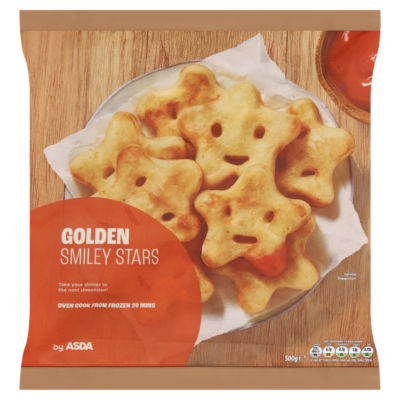 ASDA Golden Smiley Stars Potato Shapes 500g - British product