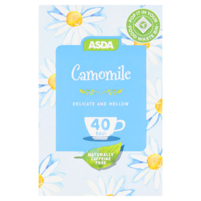 ASDA camomile tea bags 40 count, imported from the UK
